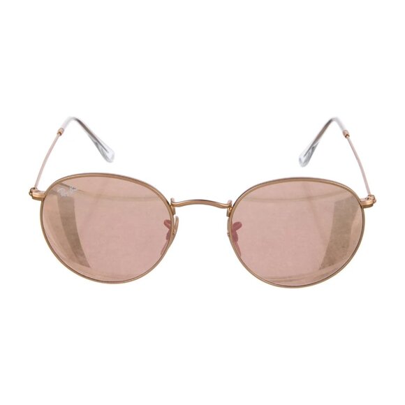 Ray-Ban Round Metal Flash Lenses Matte Gold Brown Mirror Pink main image 8